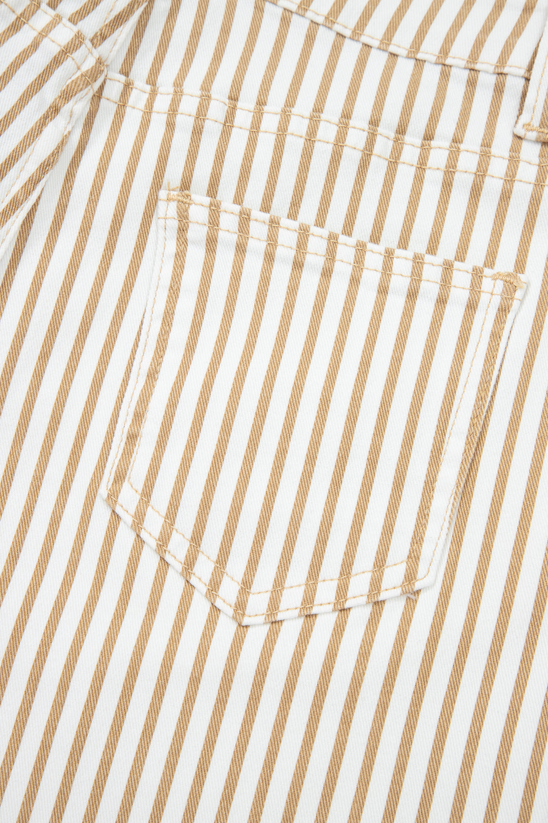 Khaki Stripe Casual Barrel Jeans
