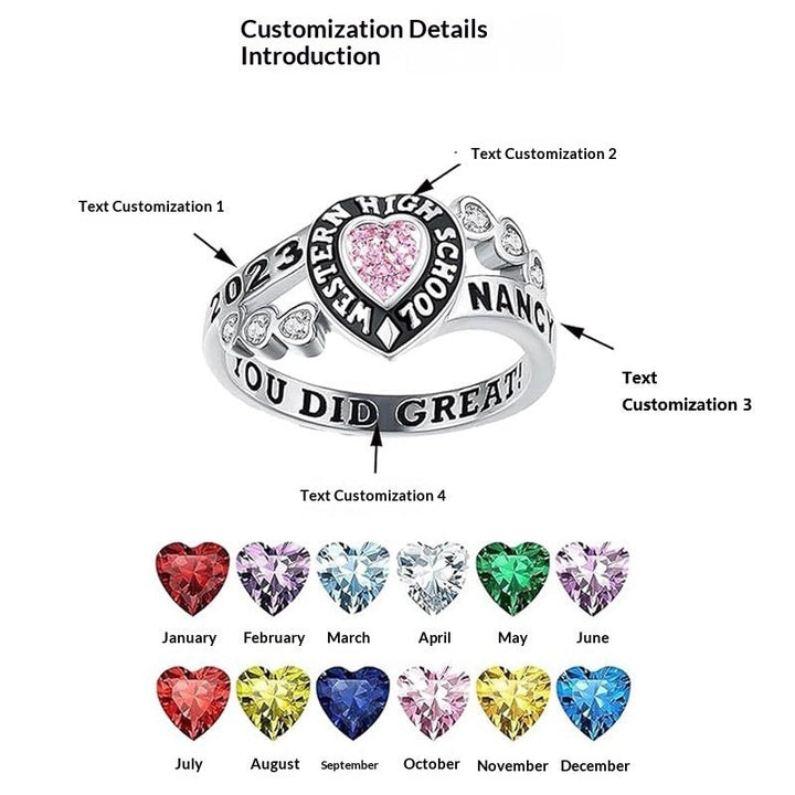December Birthstone Engraved Ring