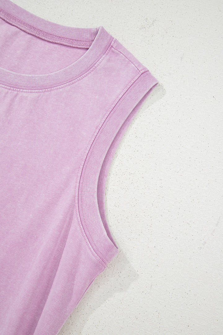 Phalaenopsis Mineral Wash Tank Mini Dress with Pockets