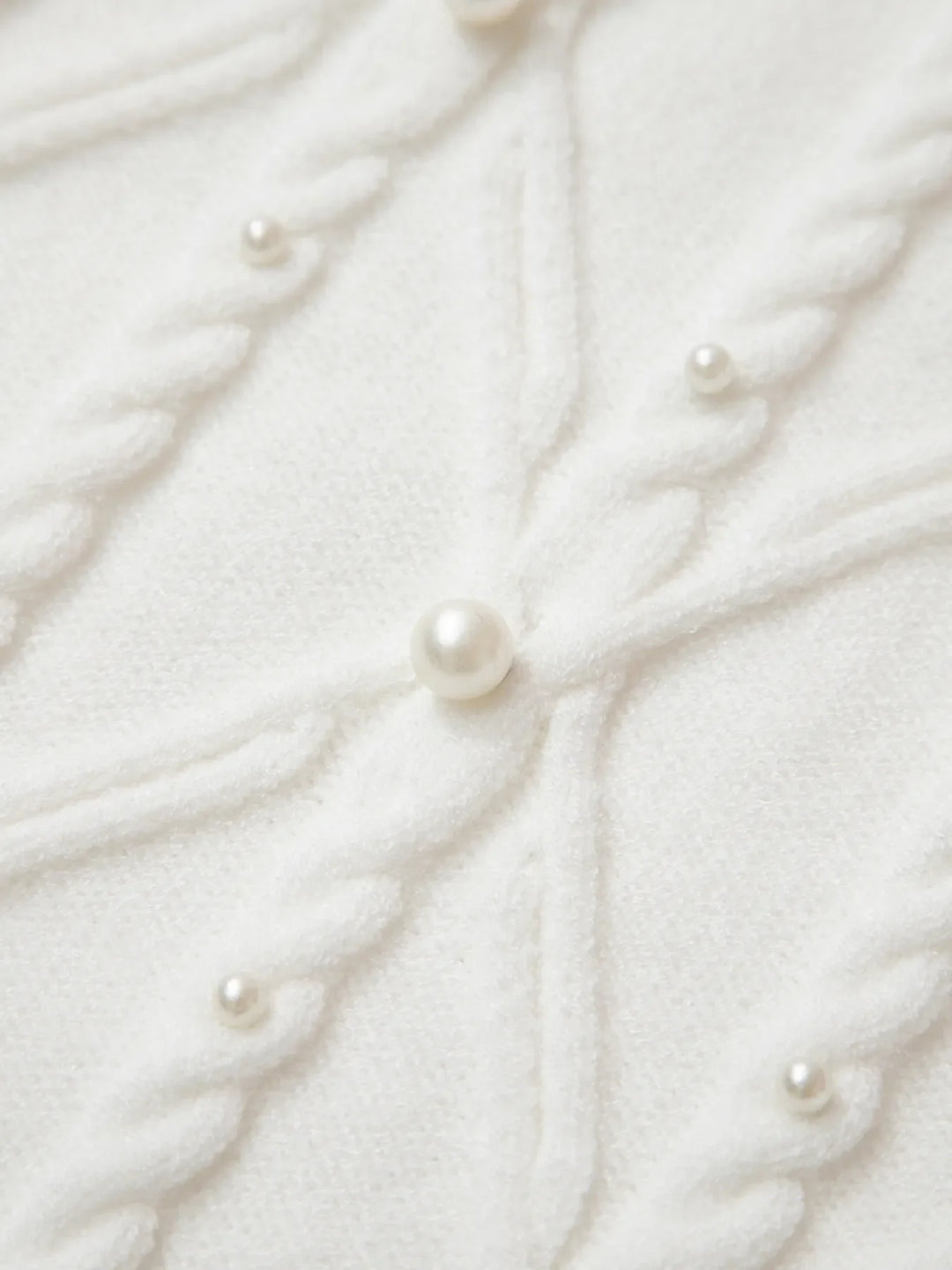 Pearled Mock Neck Textured Knit Sweater Vest