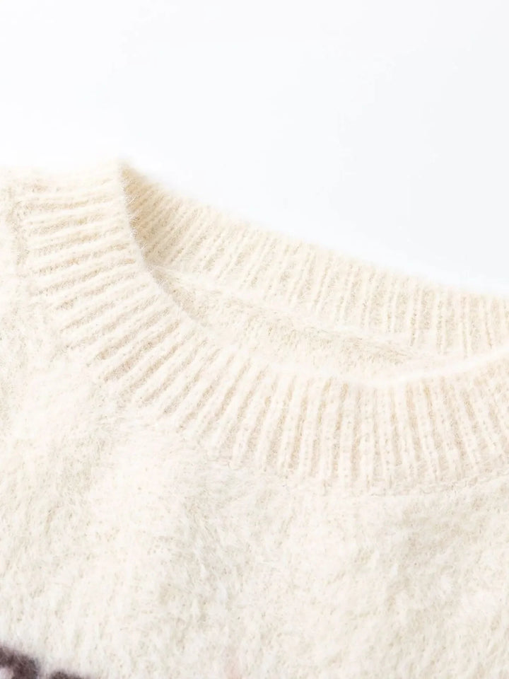 Men's Letter Crew Neck Long Sleeve Knit Sweater