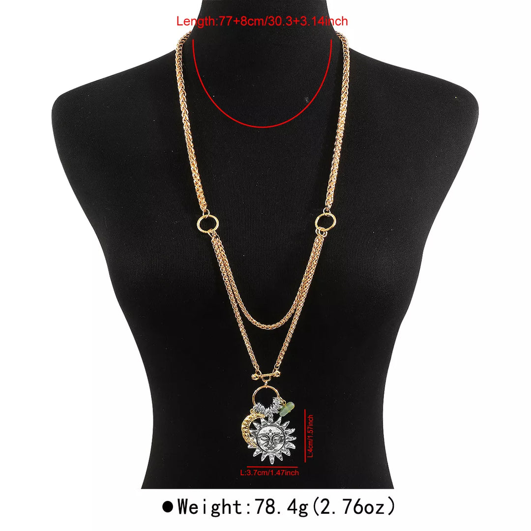 Moon & Sun Pendant Necklace