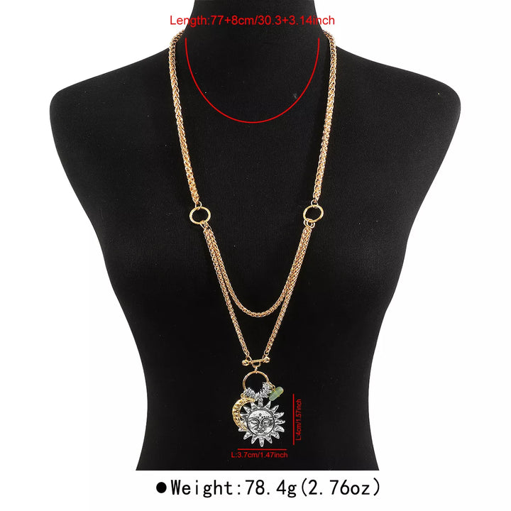 Moon & Sun Pendant Necklace