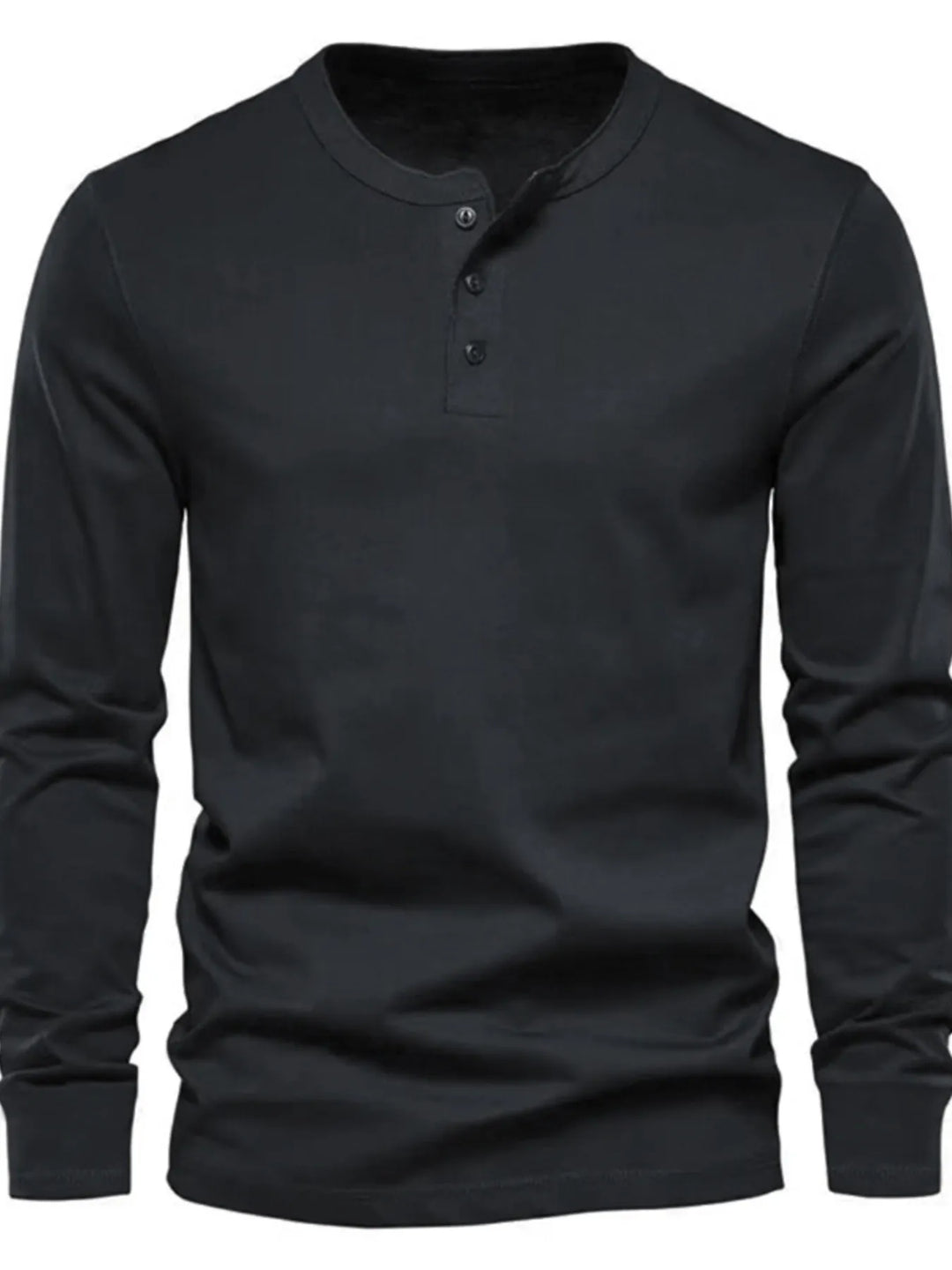 Men's Full Size Button Detail Long Sleeve Henley T-Shirt Plus Size