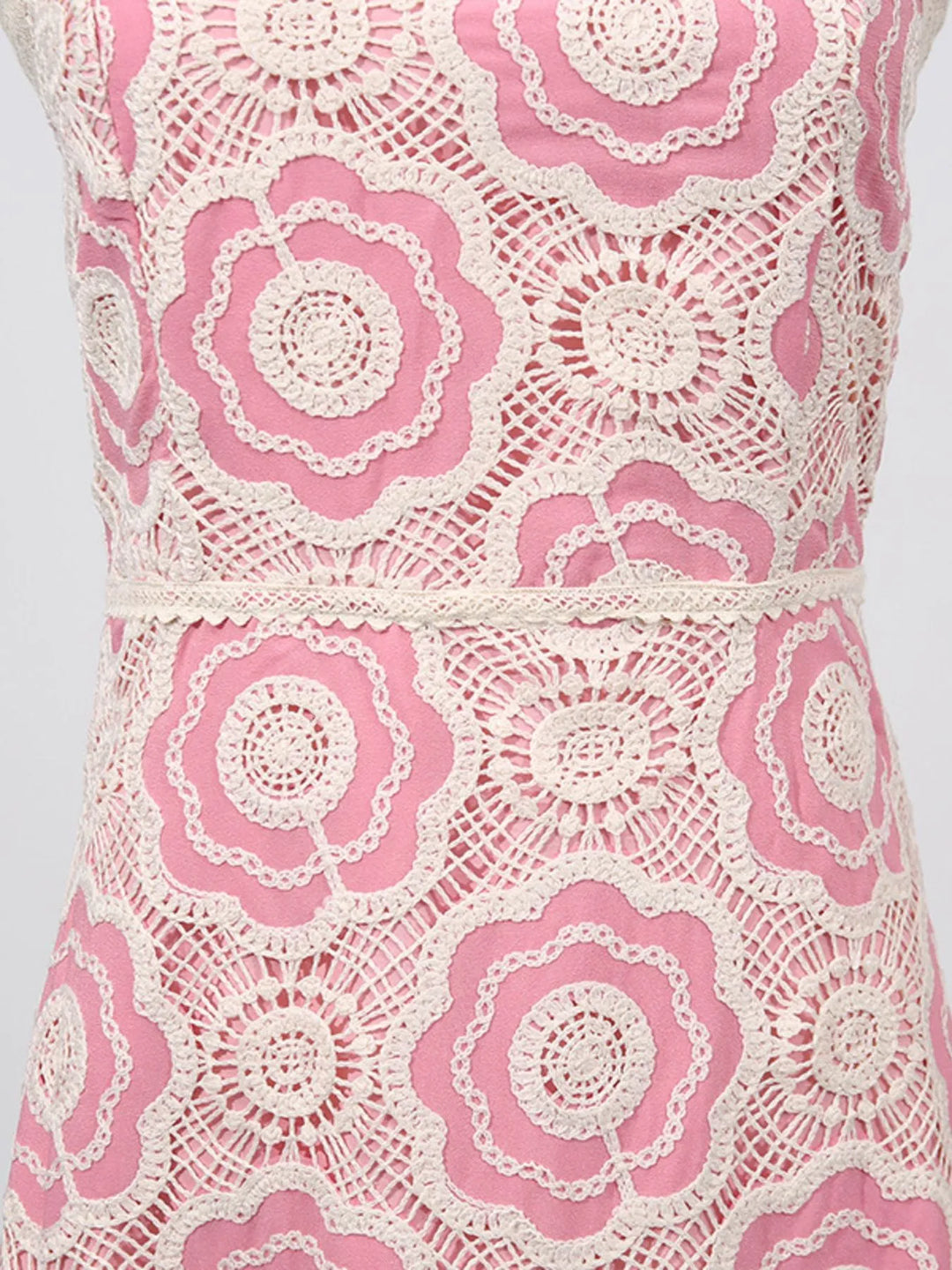 Lace Sleeveless Tiered Midi Dress