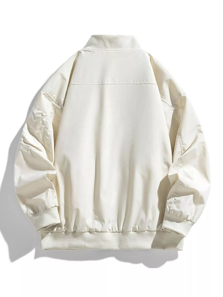 Men's Plus Size Casual Zipper Front Bomber Jacket