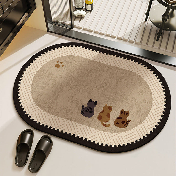 Stain-resistant Diatomaceous Earth Rug That Absorbs Water And Dries Quickly