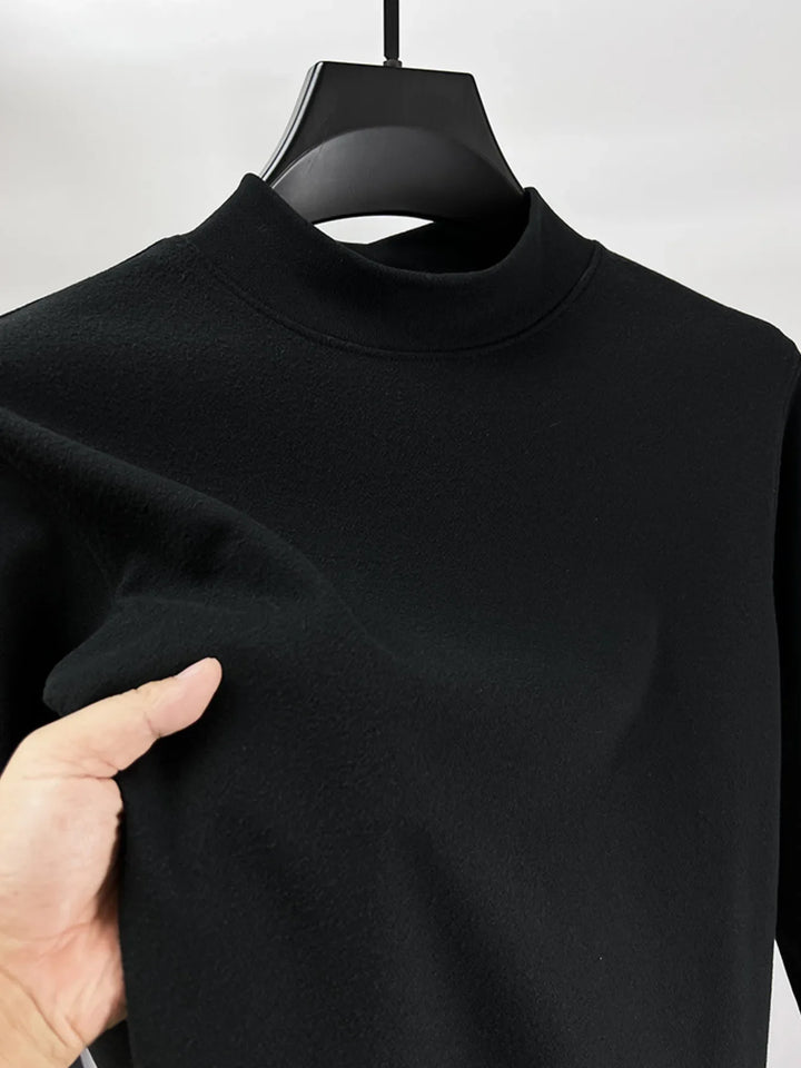 Men's Plus Size Mock Neck Long Sleeve Top