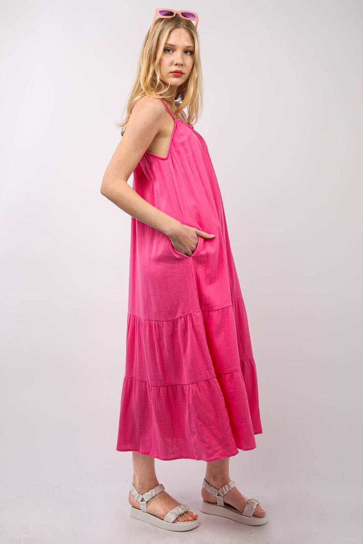 Tiered Ruffle Midi Dress