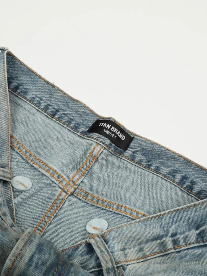 Men's Distressed Wide Leg Jeans