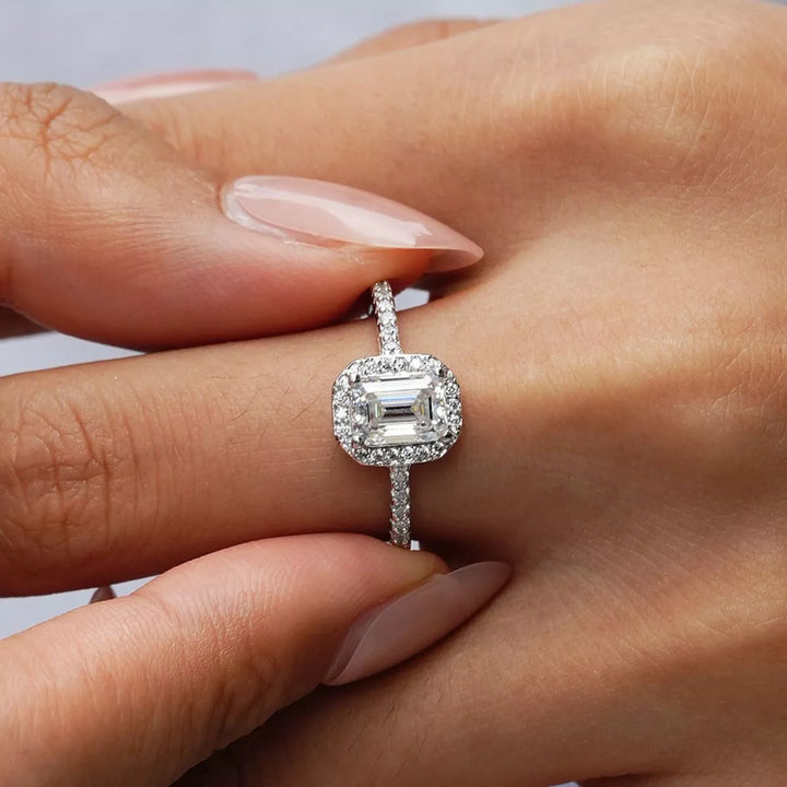 1 Carat Moissanite 925 Sterling Silver Ring