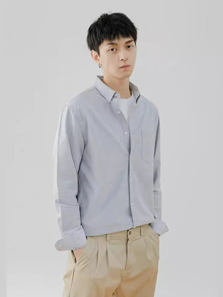 Men's Full Size Button Up Long Sleeve Shirt Plus Size