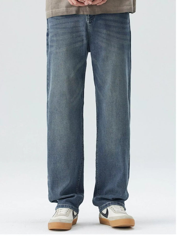Men's Wide Leg Jeans with Pockets
