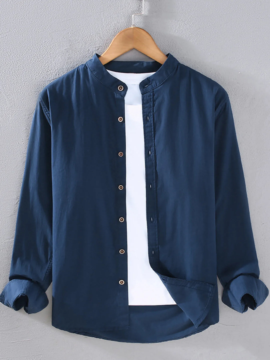 Men's Plus Size Button Up Long Sleeve Shirt
