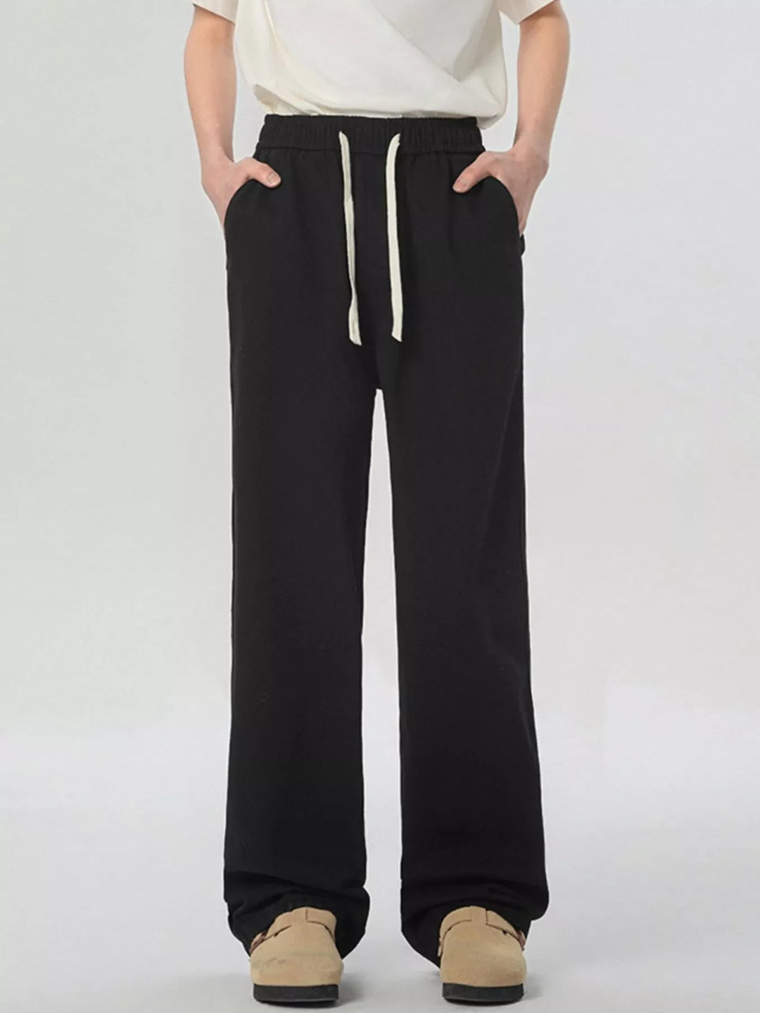 Men's Full Size Loose Fit Drawstring Linen Pants Plus Size