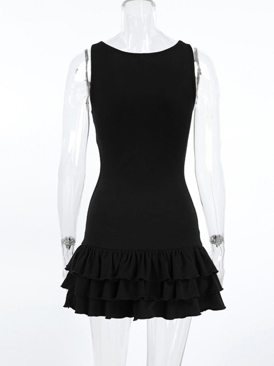 Ruffled Hem Round Neck Tank