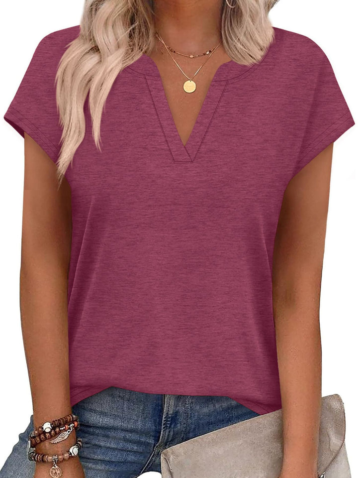 Notched Short Sleeve T-Shirt
