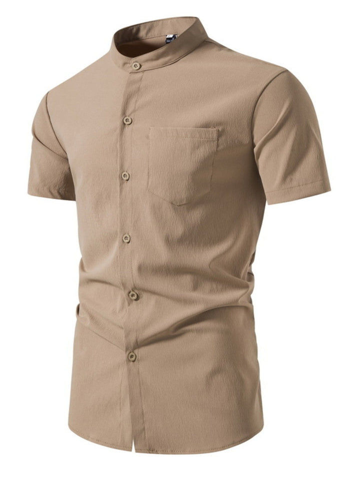 Men's Plus Size Button Up Short Sleeve Shirt