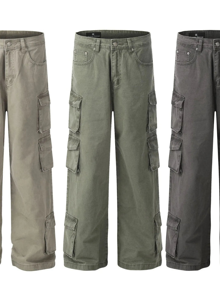 Men's Wide Leg Multi-Pocket Cargo Pants