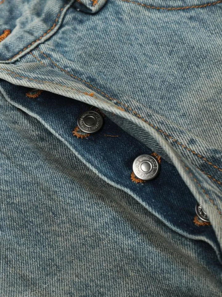Men's Distressed Wide Leg Jeans