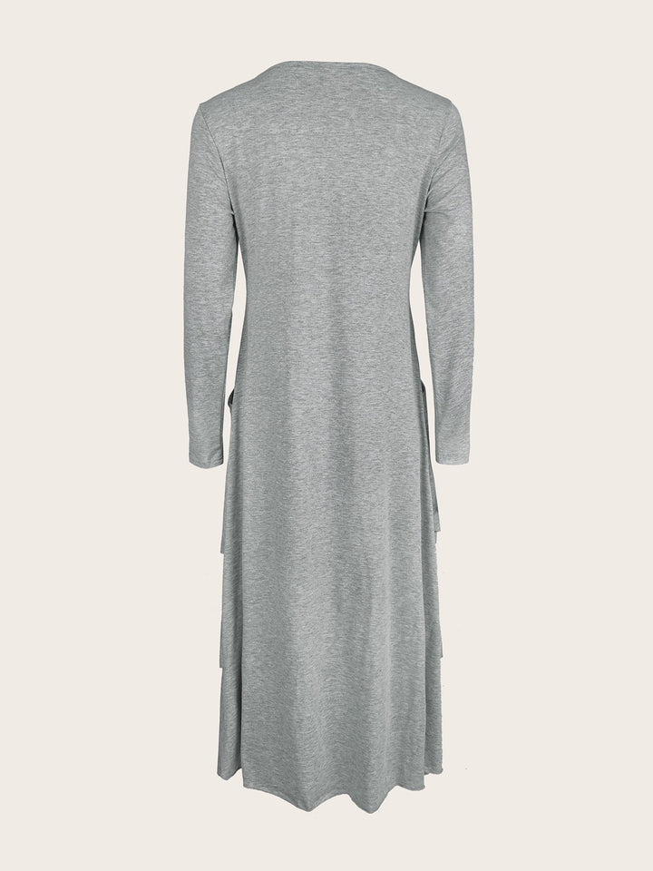 Full Size Heart-Decor Layered Midi Dress Plus Size