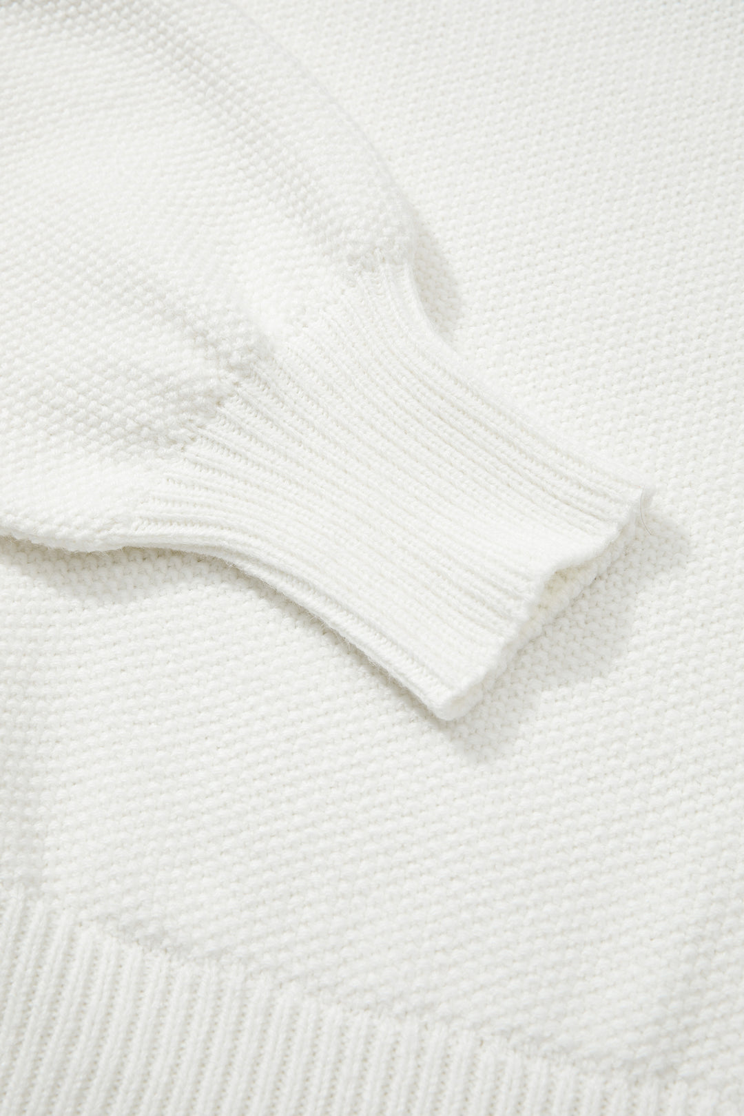 White HOHOHO MERRY CHRISTMAS Chenille Graphic Drop Shoulder Holiday Sweater