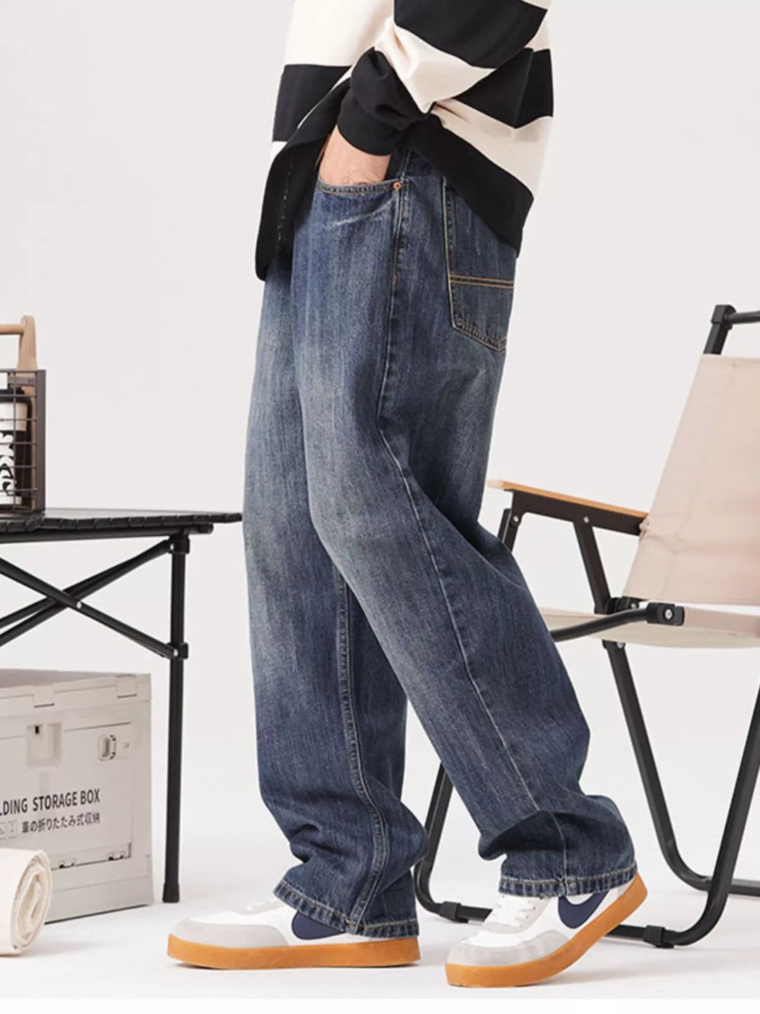 Men's Vintage Wash Loose Fit Jeans
