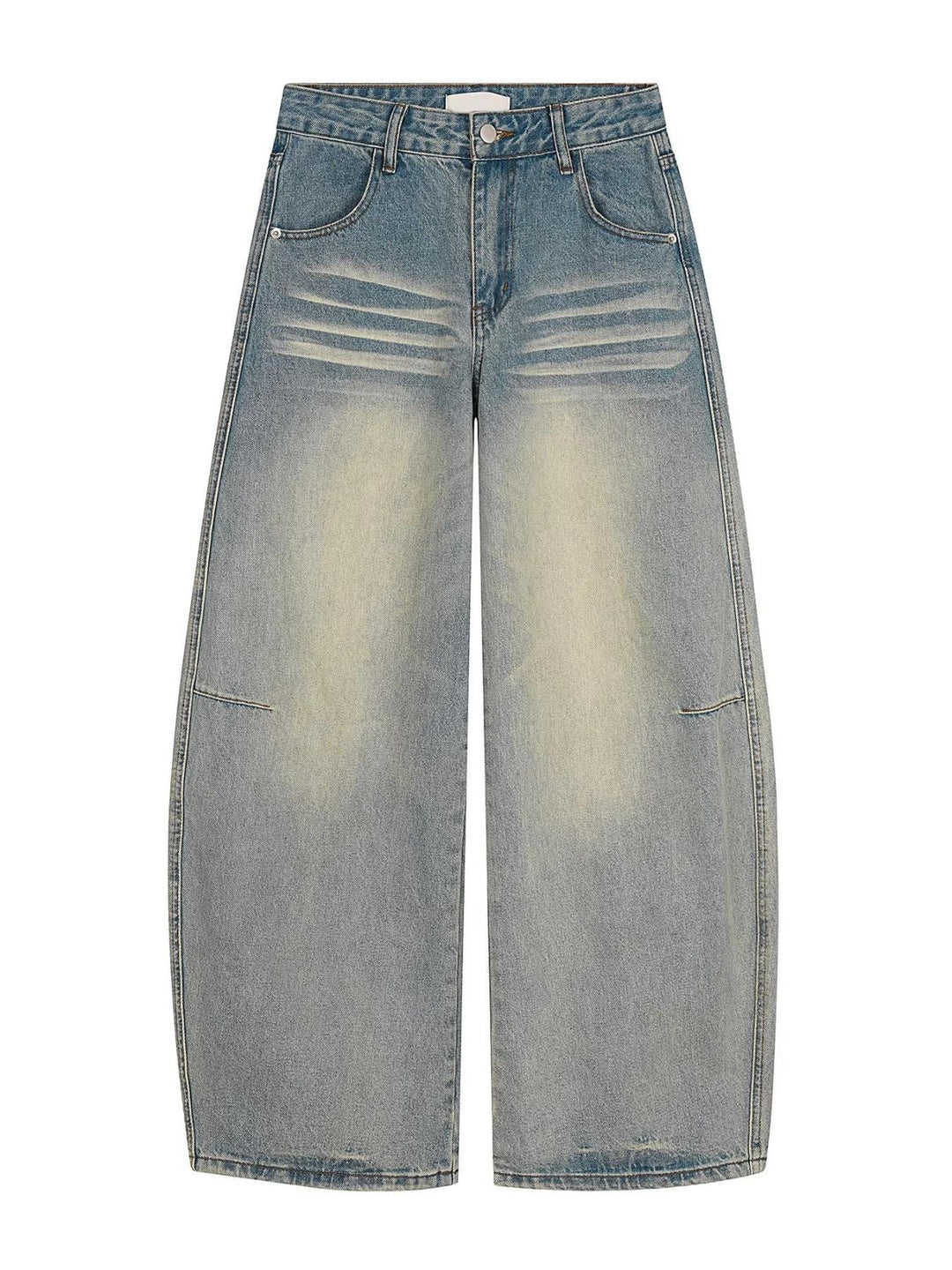 Men's Full Size Vintage Wash Wide Leg Jeans Plus Size