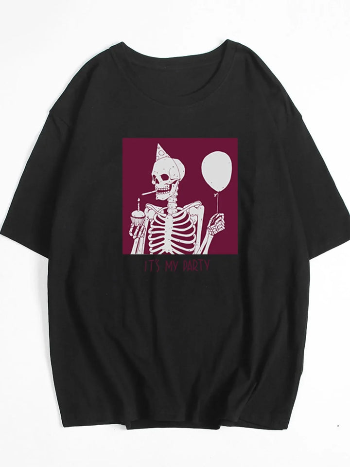 Plus Size Graphic Round Neck Half Sleeve T-Shirt