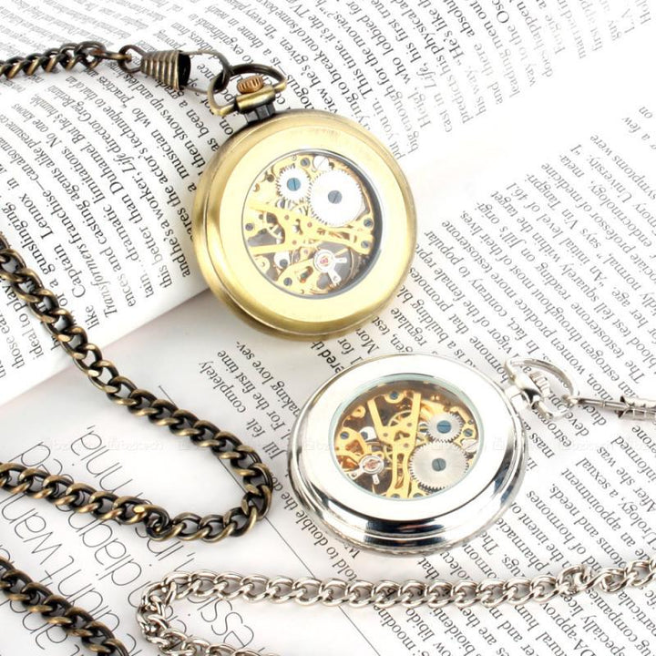 Carved mechanical pocket watch