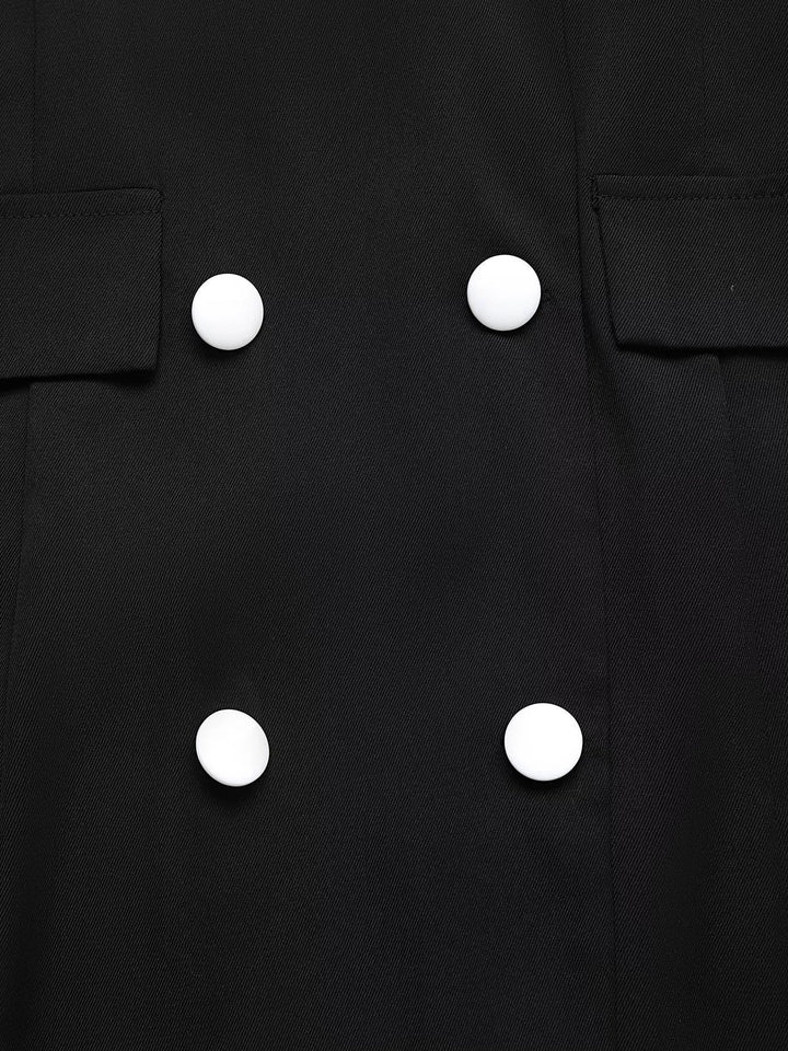 Lace Detail Double Breasted Blazer Dress