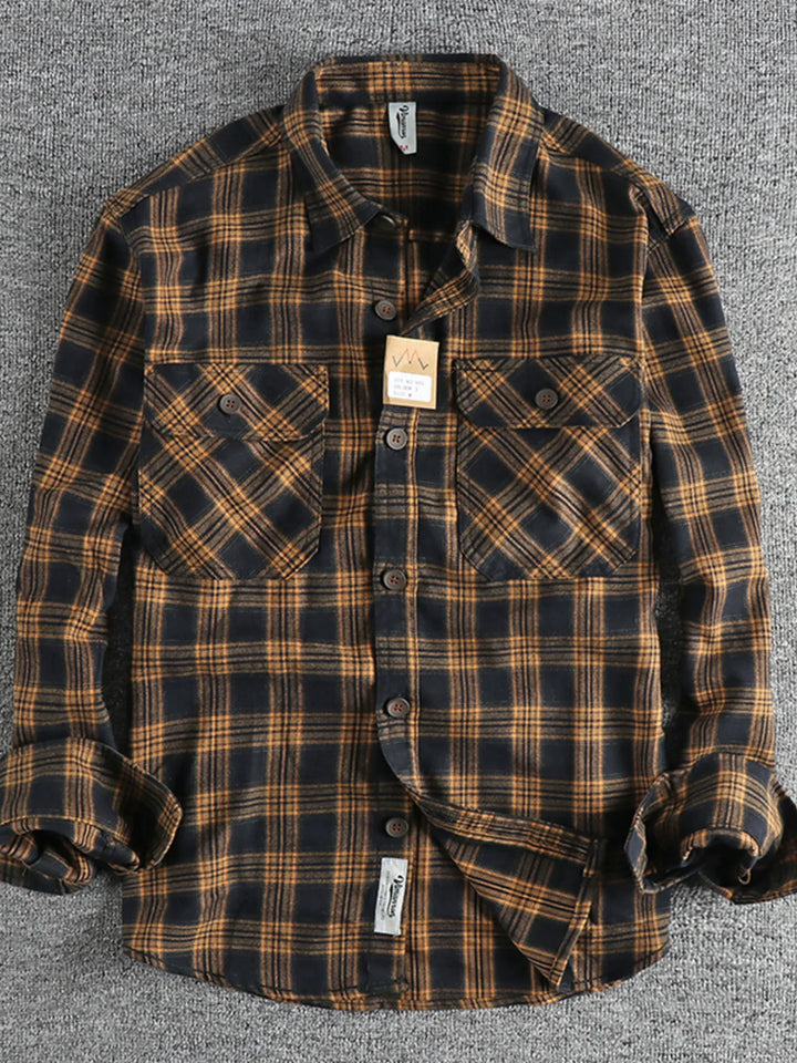Men's Plus Size Plaid Button Down Shirt