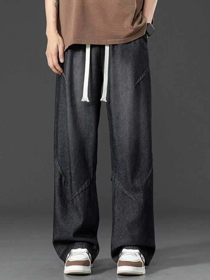 Men's Plus Size Vintage Wash Wide Leg Jeans