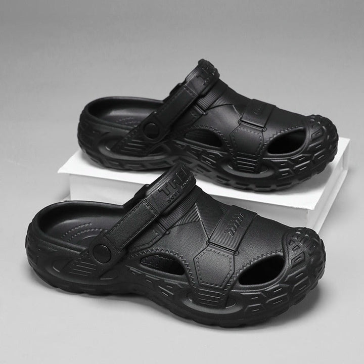 Mens Summer Outdoor Non-Slip Soft-Soled Closed-Toe Beach Clog Shoes