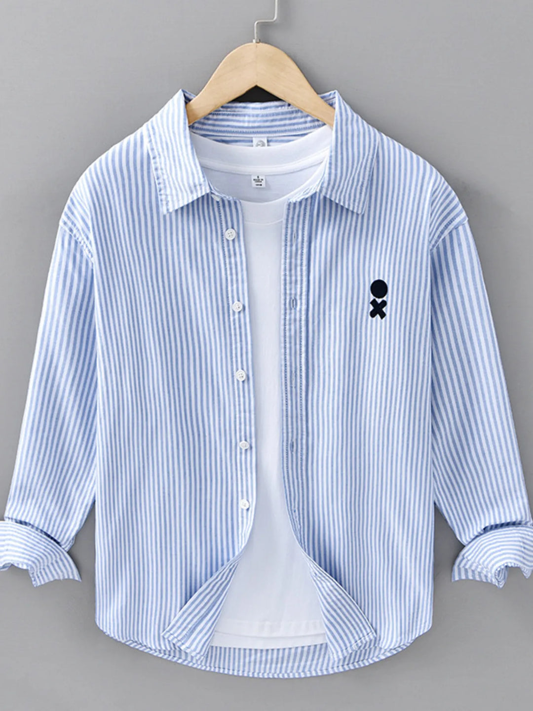 Men's Plus Size Striped Casual Long Sleeve Shirt