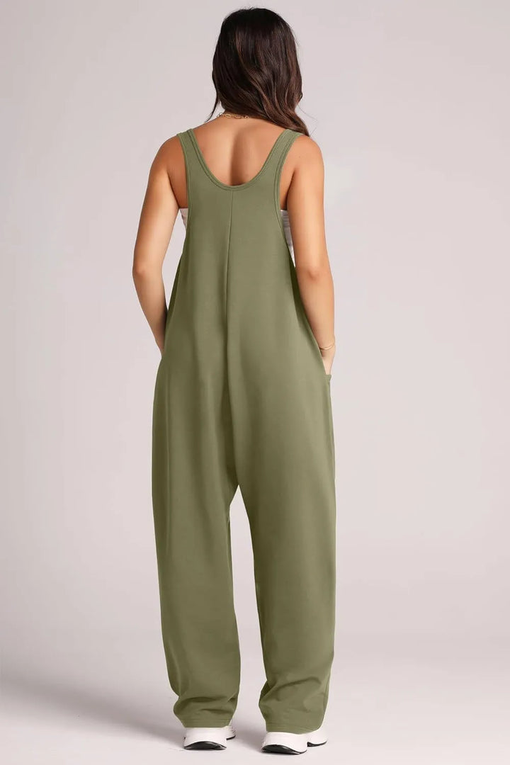 Lovelet V-Neck Wide Strap Overalls