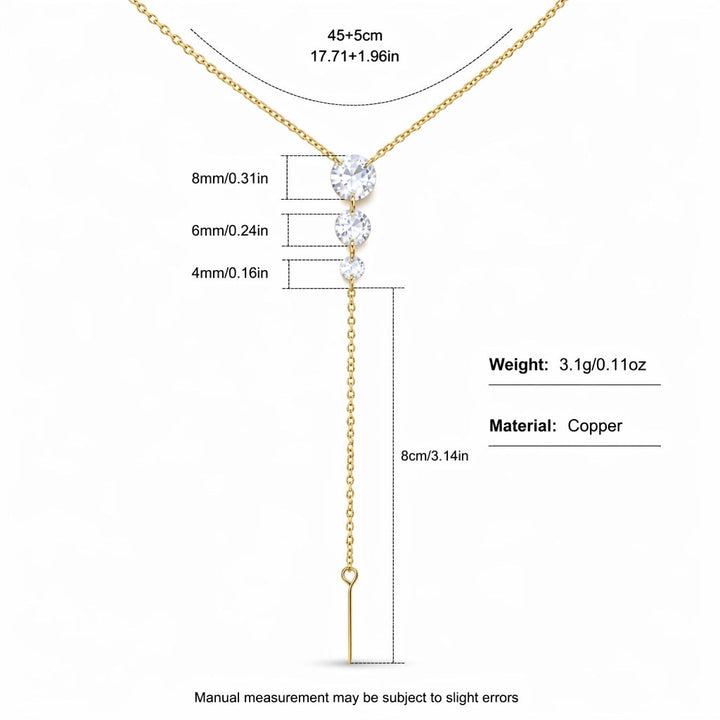 Gradient Water Drop Rhinestone Necklace Set For Women