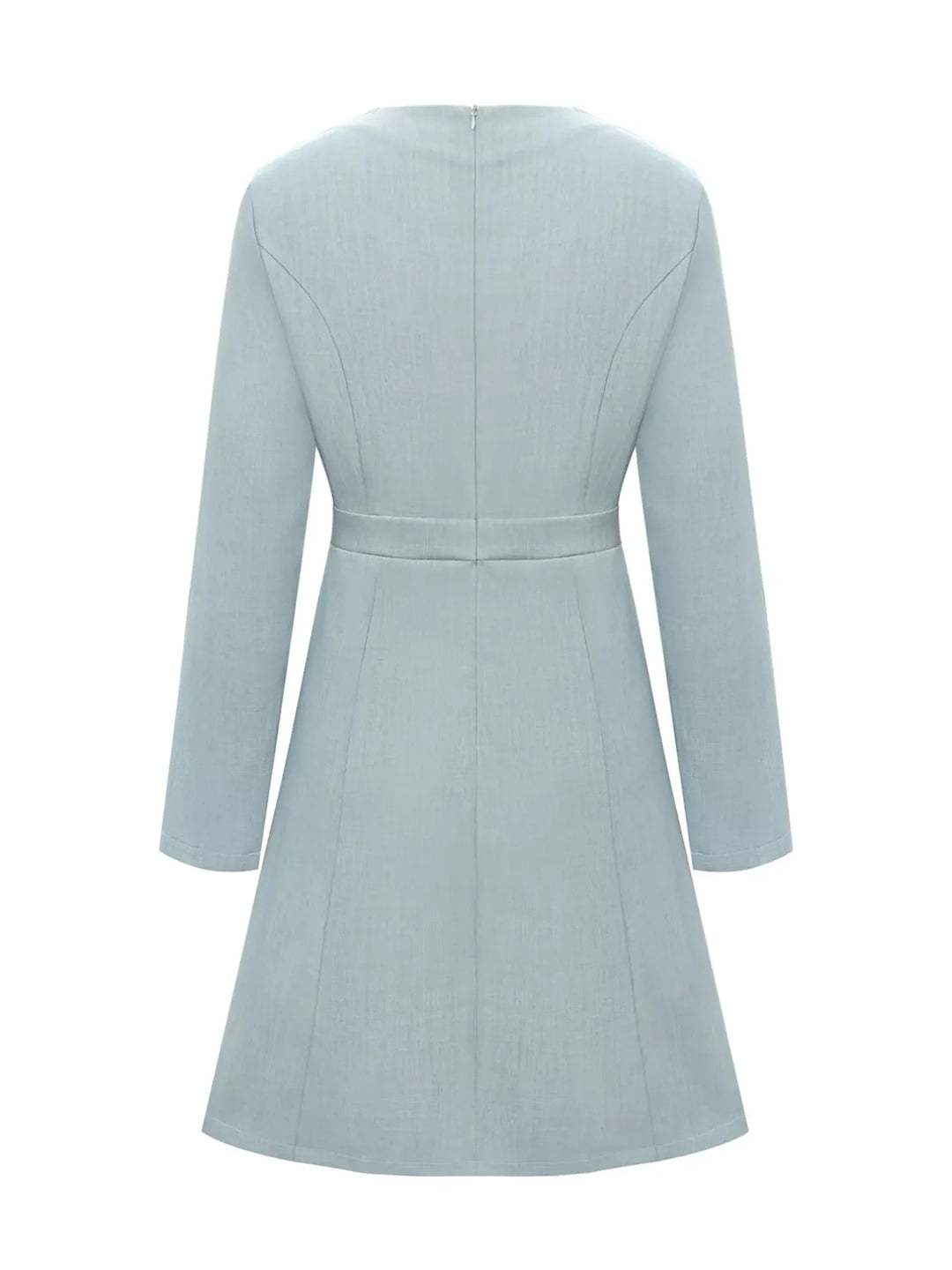 A-Line Decor Button Long Sleeve Dress