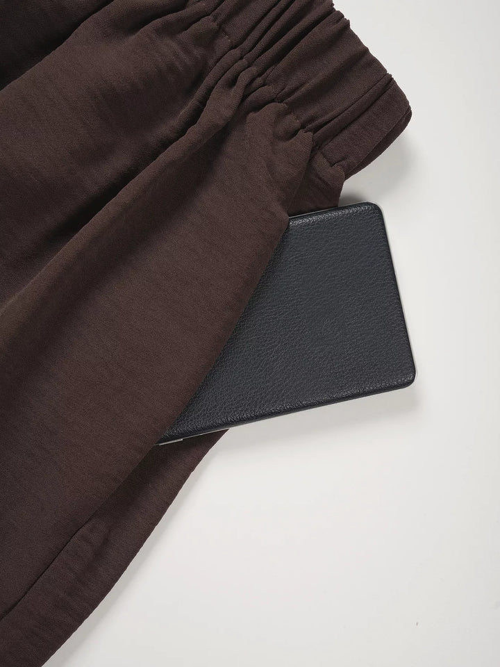 Button-Down Vest & Wide Leg Pants Set