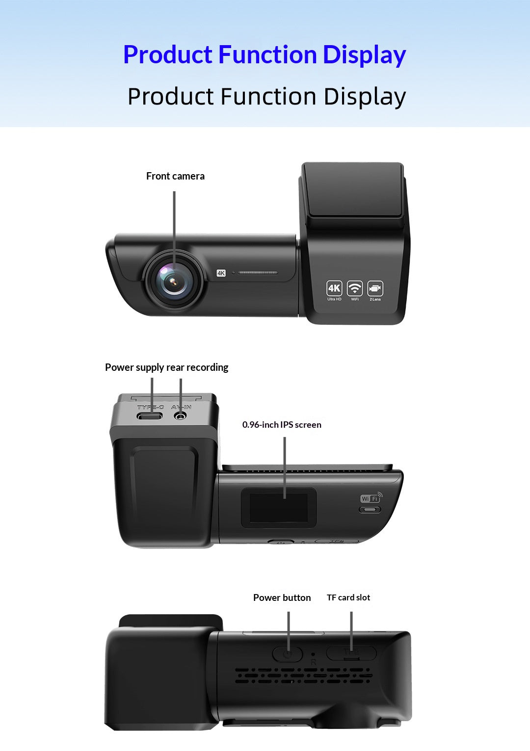 HD WiFi Dash Cam For Cars, High Definition Vehicle DVR Recorder