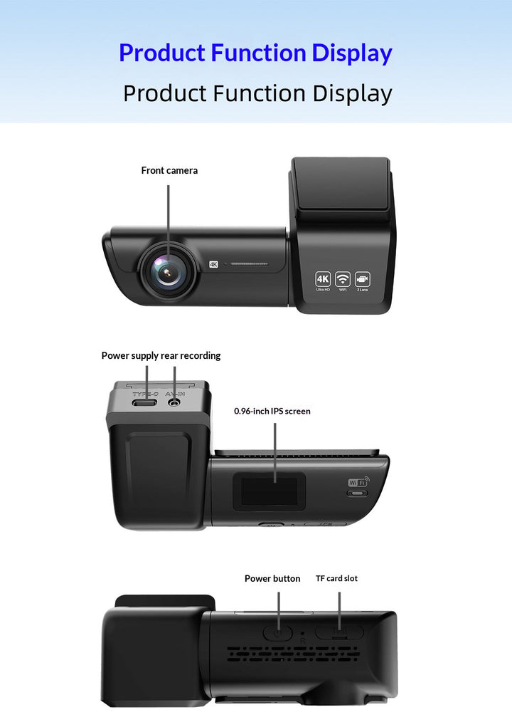 HD WiFi Dash Cam For Cars, High Definition Vehicle DVR Recorder