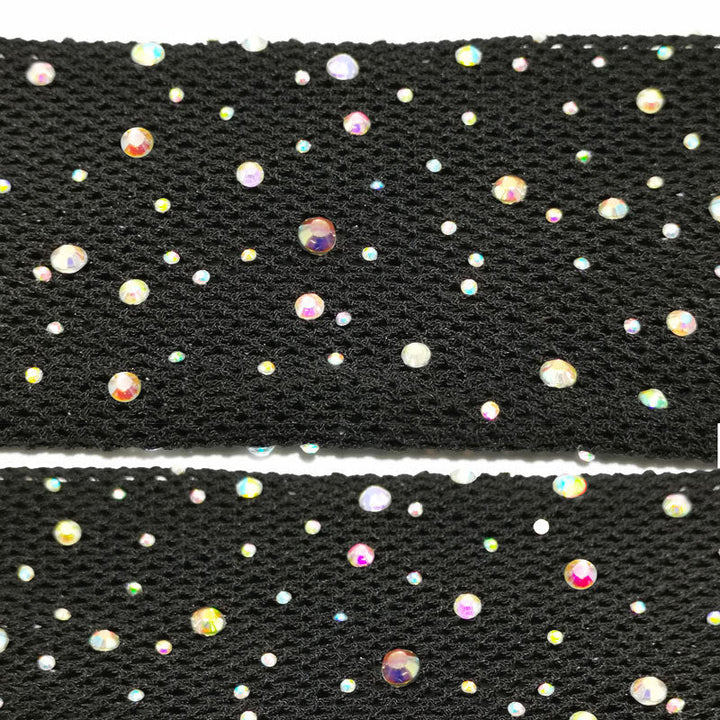 Women's Fishnet Tights With Hot-fixed Rhinestones And Colored Crystal Accents