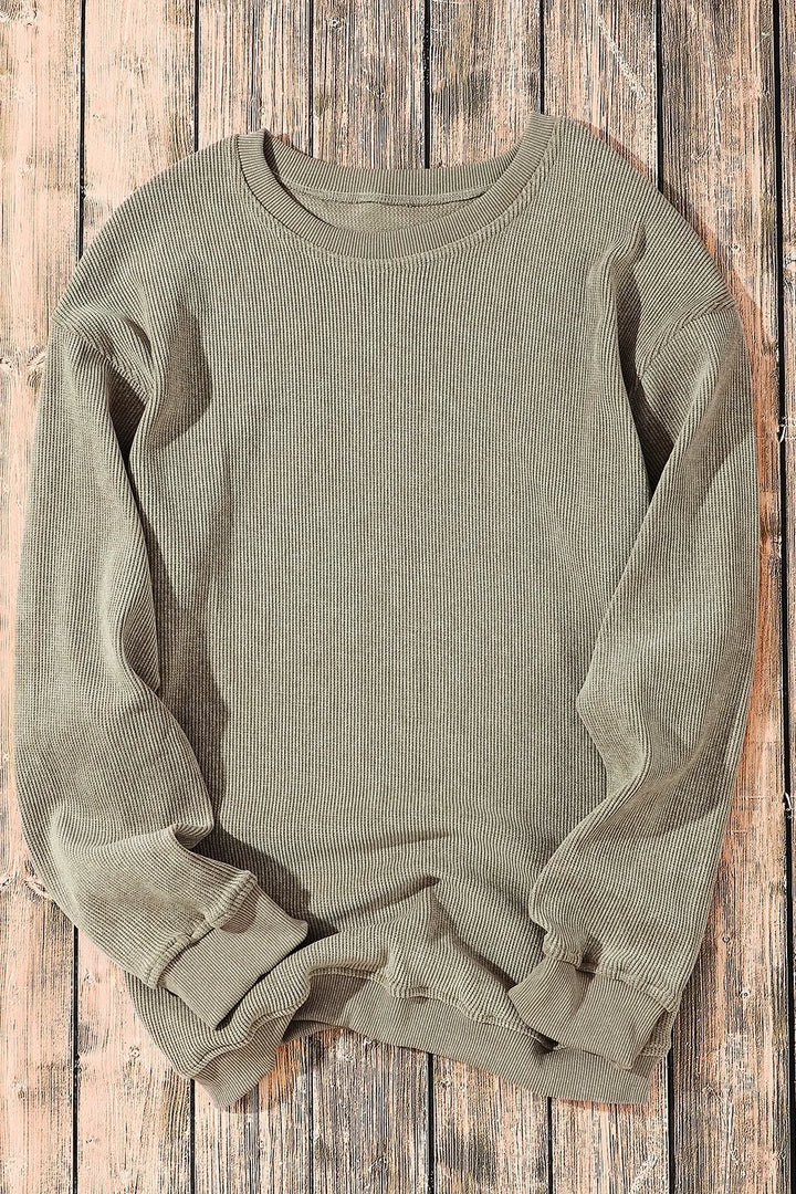 Round Neck Dropped Shoulder Sweatshirt