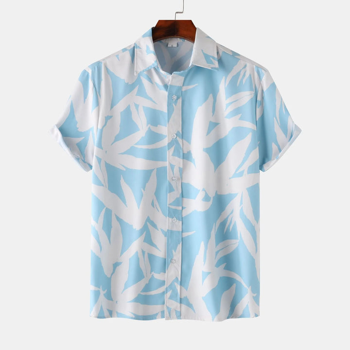Men's Printed Button Up Short Sleeve Shirt