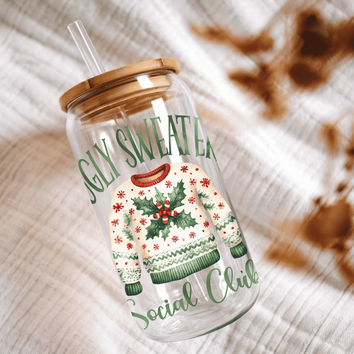 Ugly Sweater Social Club Glass Cup