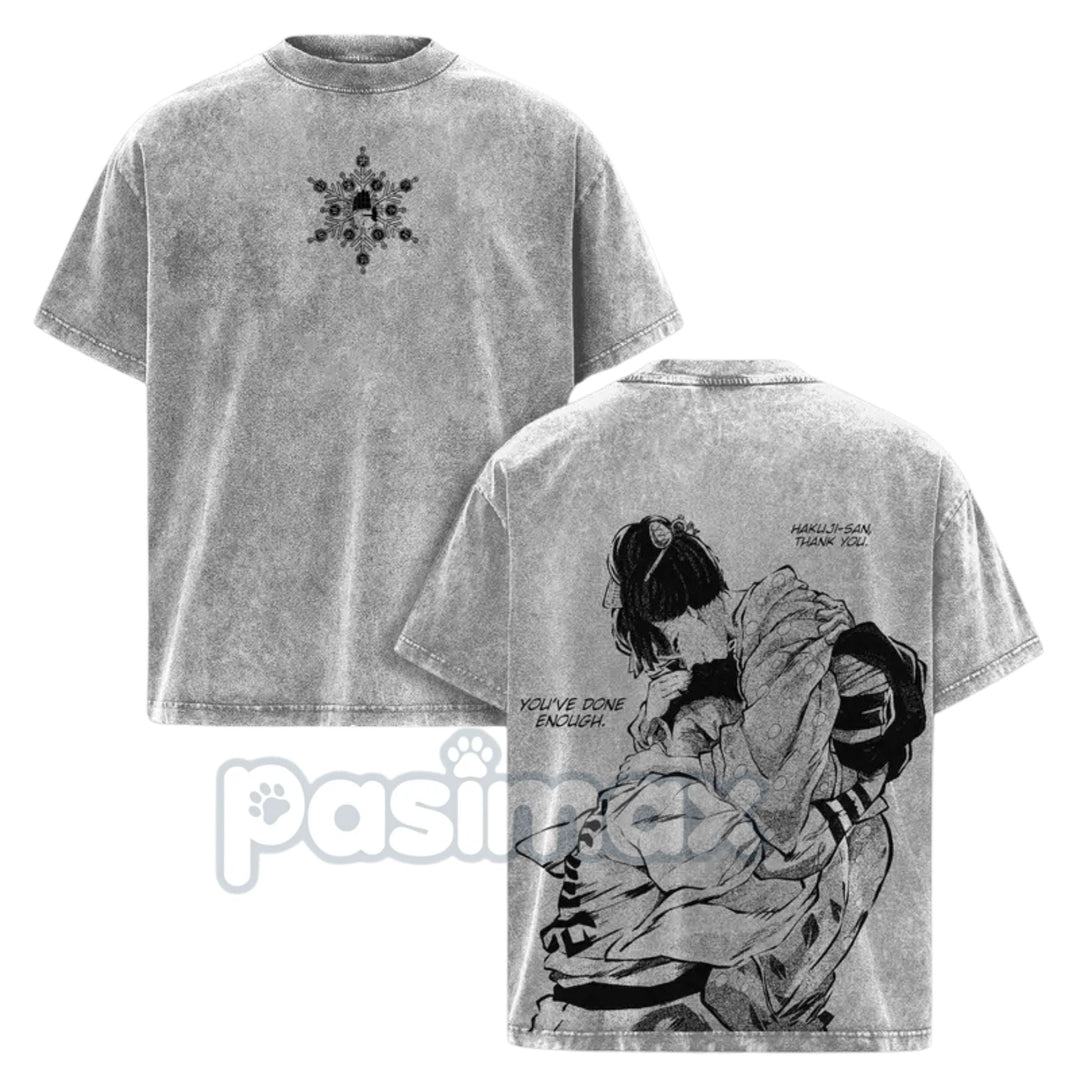 Akaza vs. Koyuki Demon Slayer T-Shirt – 2-Sided Washed Cotton Graphic Tee, Oversized Anime Manga