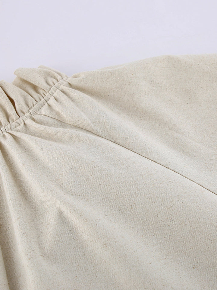 Tie Neck Flounce Sleeve Maxi Dress