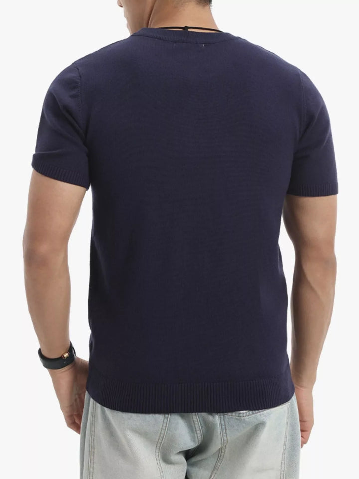 Men's Plus Size Casual Short Sleeve Knit Top