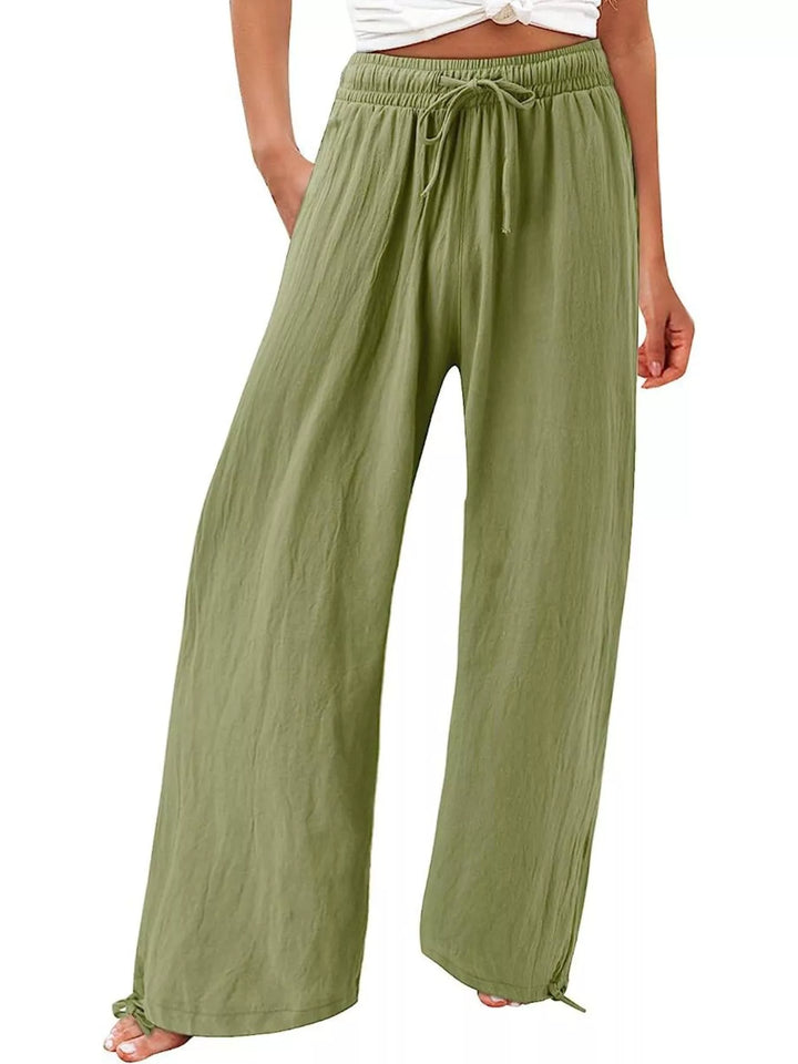 Full Size Wide Leg Pants with Drawstring Waist Plus Size