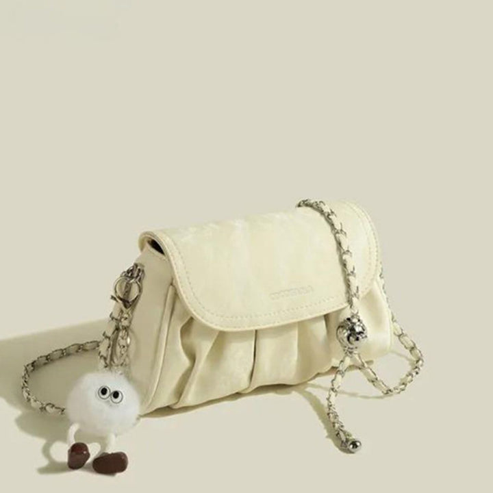 Ruched Chain Strap Shoulder Bag